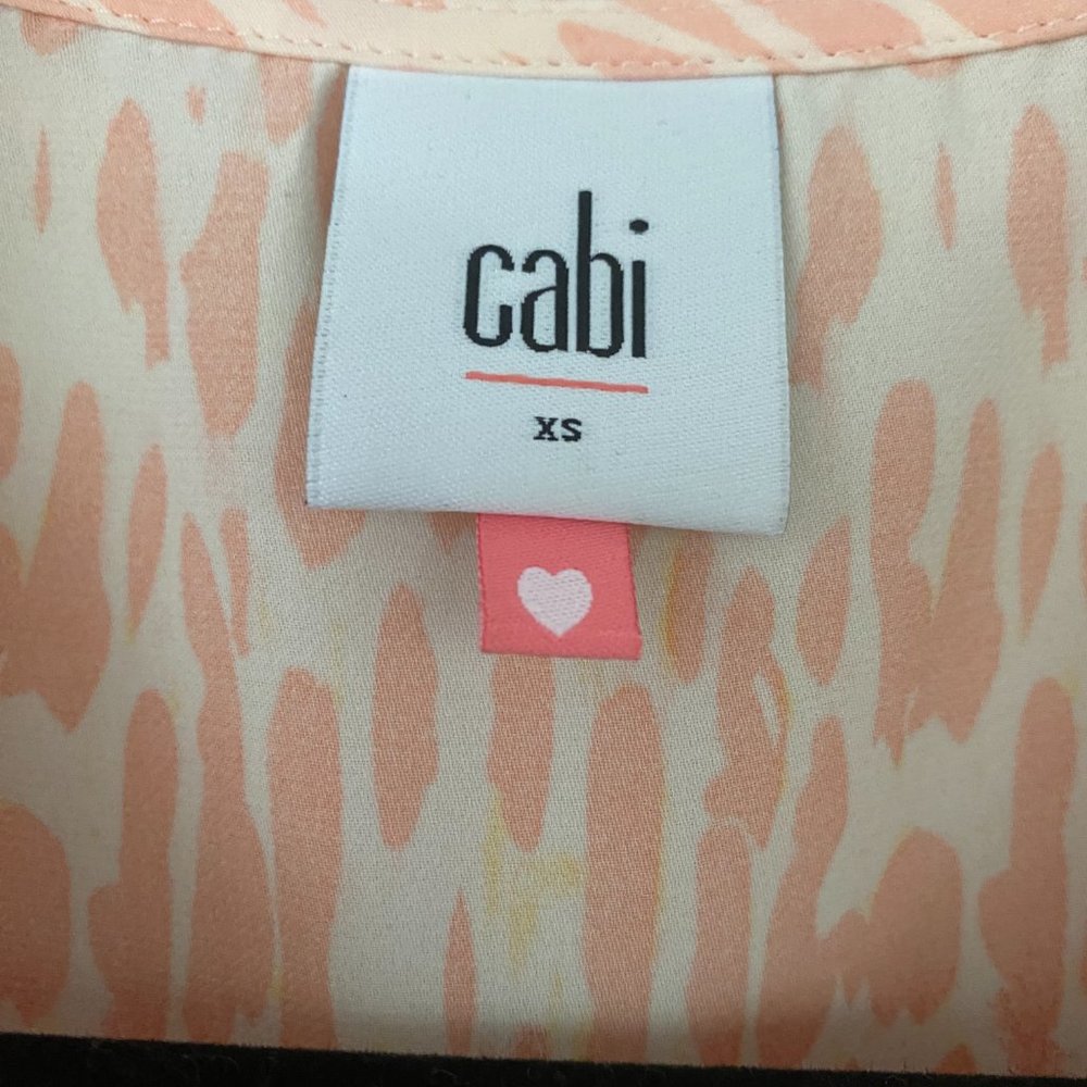 CABI 3078 Love Tunic Blouse Peter Pan Collar Abstract Print Sleeveless XS - Picture 3 of 4